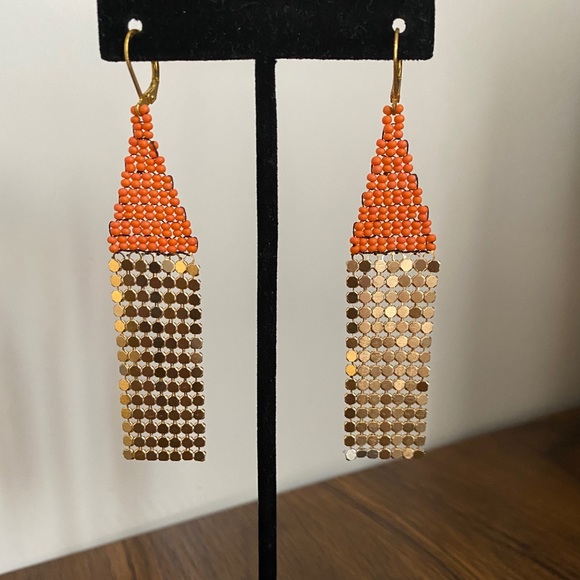 2 pair ; Long and short Dangle Golden Earr… - Picture 2 of 4